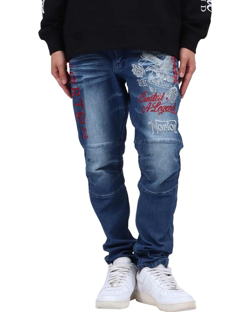 Amazon | [ノートン] ストレッチ イーグル ローズ デニム パンツ